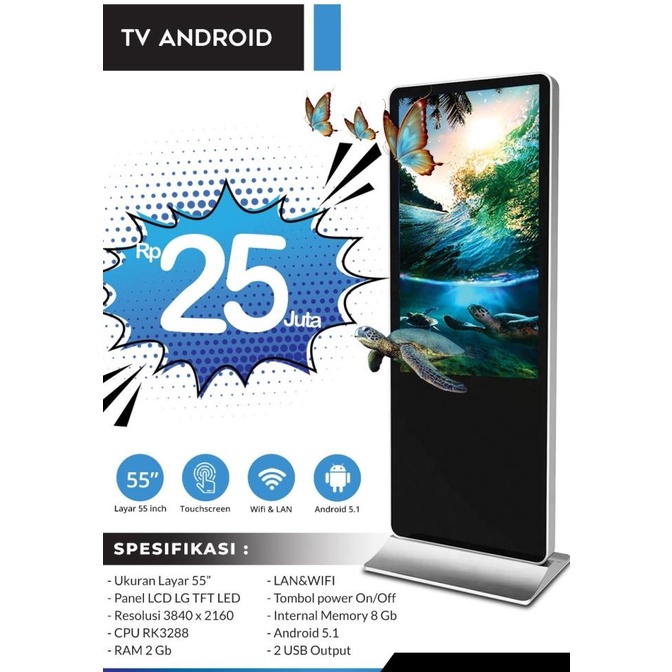 Tv Android 55" Touchscreen LED | Digital Signage with Android Standing