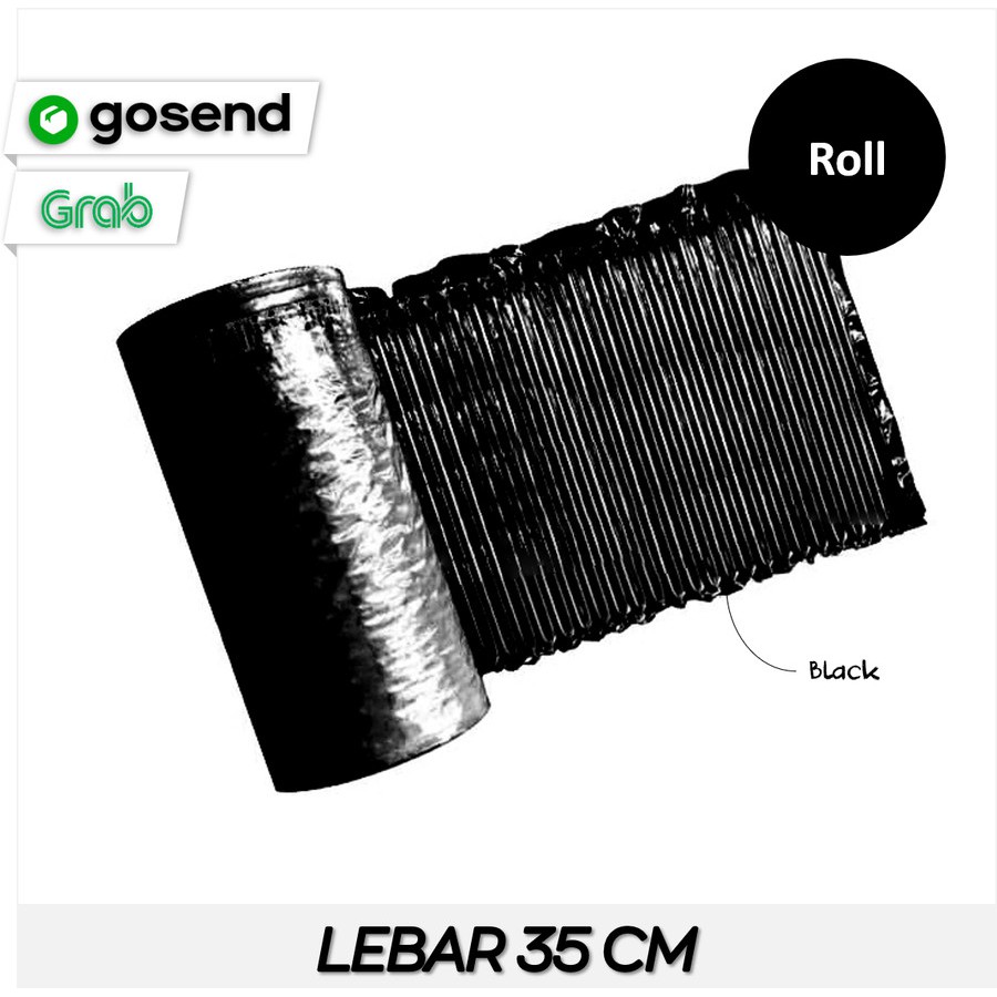 

Poly Air Bubble Wrap 35 cm Inflatable Bag / Roll - 65um, Hitam