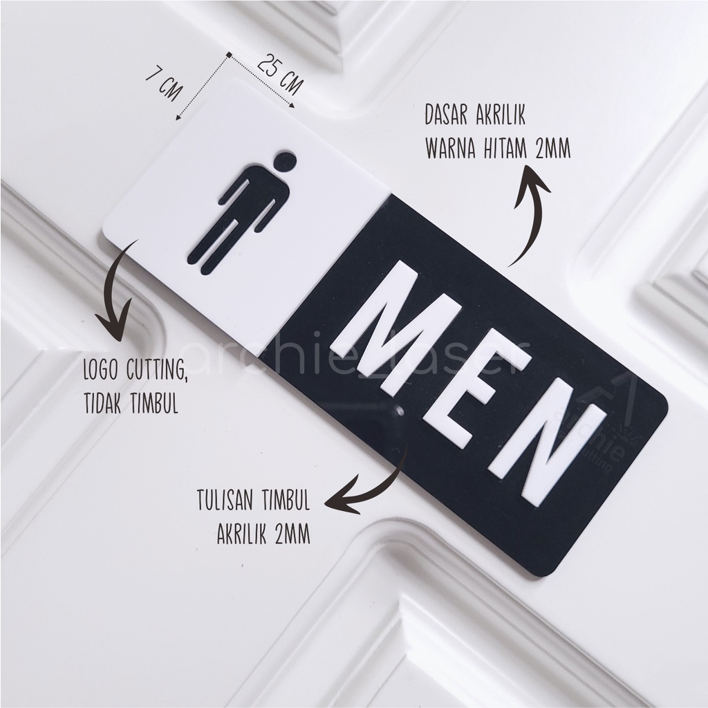 Acrylic Sign TOILET Penanda Ruang Penginapan / Hotel