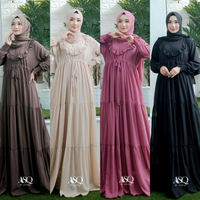 MARIA COLLECTION RD Dress - Gamis Muslim Wanita Remaja Dewasa Busui Style syari Bahan Jersey Lemonskin All Size-1