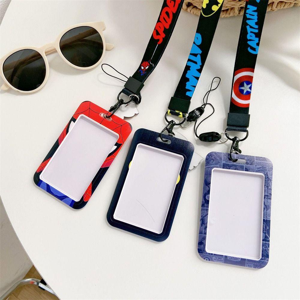 Nickolas1 Cover Kartu Bus Perlengkapan Kantor Perlengkapan Sekolah Card Sleeve Lanyard Captain Marvel Badge Holders