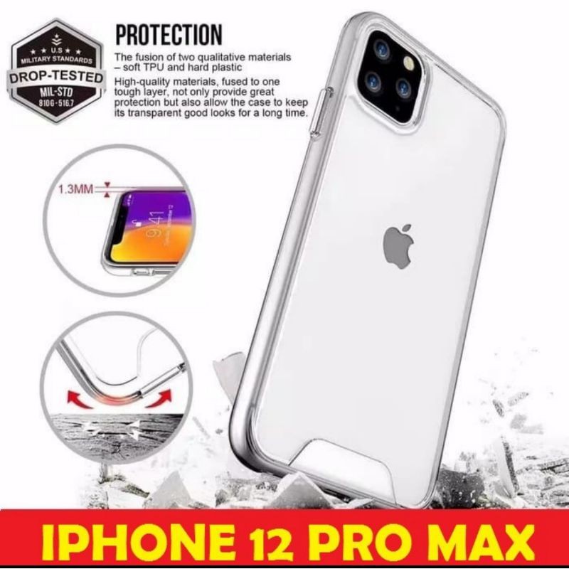 Military Case Space Iphone 12/12 Pro 6.1 / 12 Pro Max 6.7 New Clear Casing Cover - UA