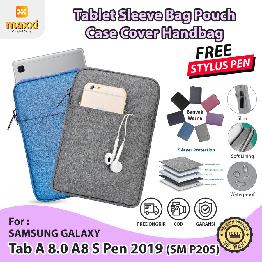 Samsung Tab A8 A 8 inch SPen P205 Soft Sleeve Tas Tablet Pouch Cover Bag Pelindung Sarung Clutch