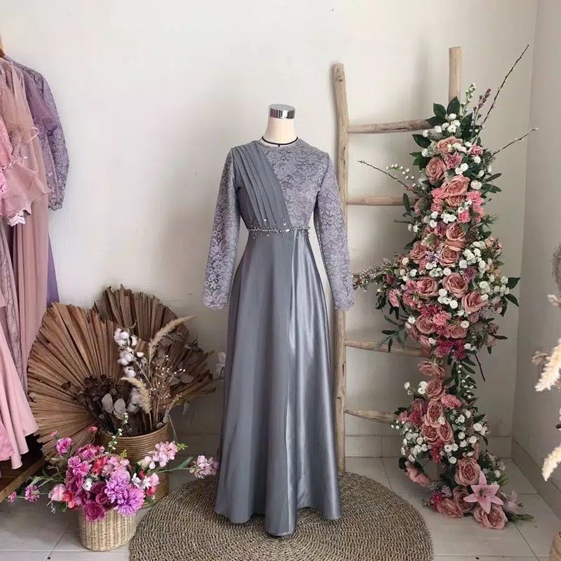 SANIA DRESS // GAUN PESTA - GAMIS - DRESS - BAJU MUSLIMAH - GAUN PESTA BRUKAT - GAUN PESTA BRUKAT TILE - GAUN PESTA BRUKAT MUTIARA - GAUN MUSLIMAH BRUKAT - BAJU PESTA - BAJU PESTA MUSLIMAH - BAJU GAMIS - BAJU GAMIS BRUKAT - GAUN BAHAN ADEM - GAUN MUSLIMAH