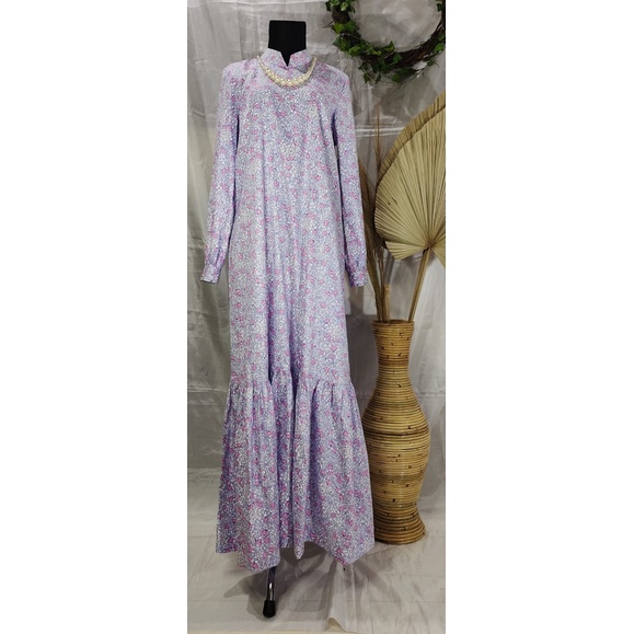 gamis katun jepang motif bunga