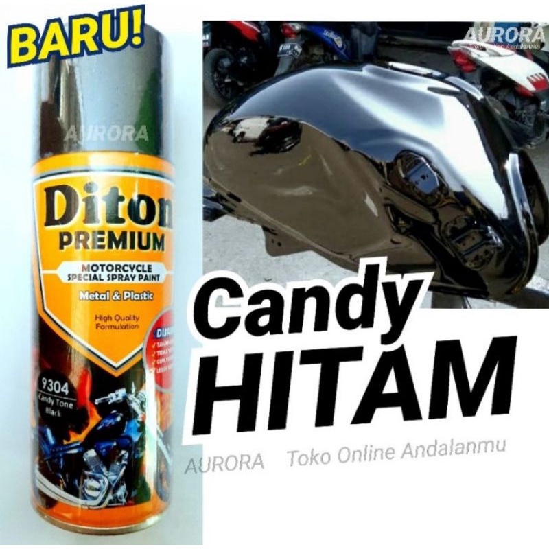 Pilox Diton Premium Candy tone Black 9304 Cendytone Hitam Smoke Tahan Bensin 400cc