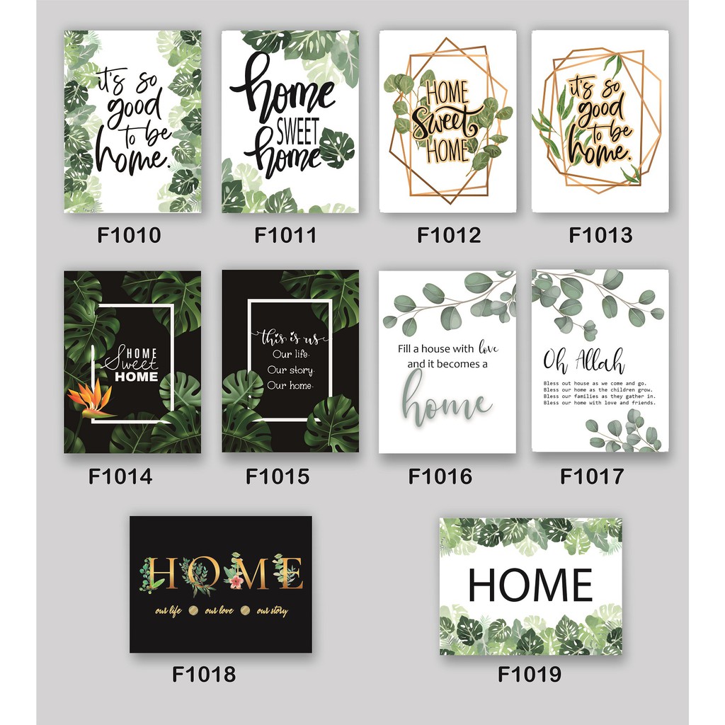 Frame Hiasan Dinding Aesthethic Wall Decor Minimalis Pajangan Rumah Dekorasi Poster  Home Sweet Home Green Nature 3D Kayu Tebal 20 x 30 - 30 x 40