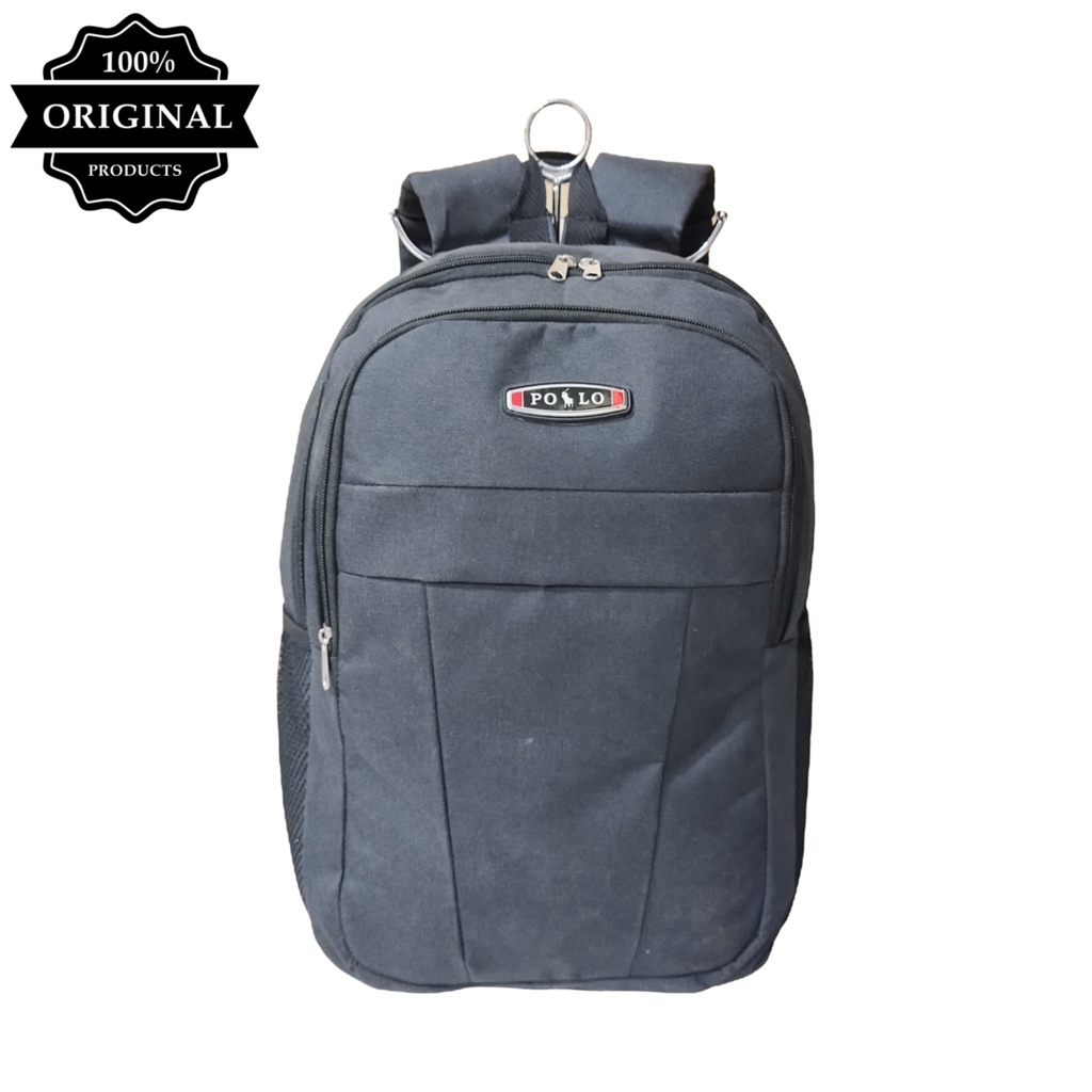 Backpack Polo Casual Pria - Tas Rasel Denim Laki laki Free Raincover