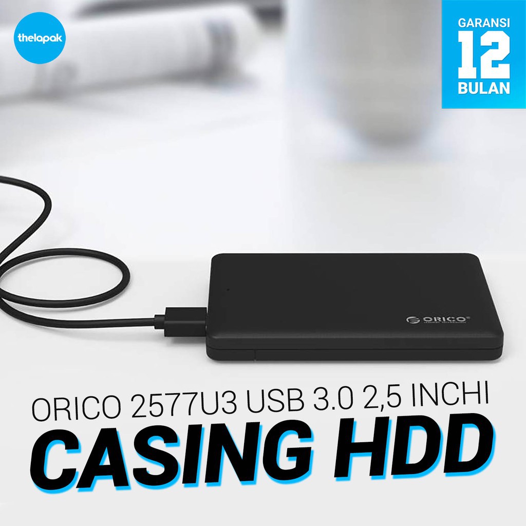 Grab Medan Casing HDD ORICO 2577U3 2.5 Inch Sata Usb 3.0 HDD Pro Black Original Garansi Resmi /