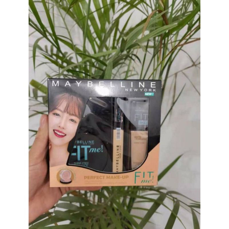 MAYBELLINE / PAKET MAKEUP BEDAK TABUR SET 3 IN 1 / MAYBELLINE BOX BEDAK TABUR CONCEALER FOUNDATION
