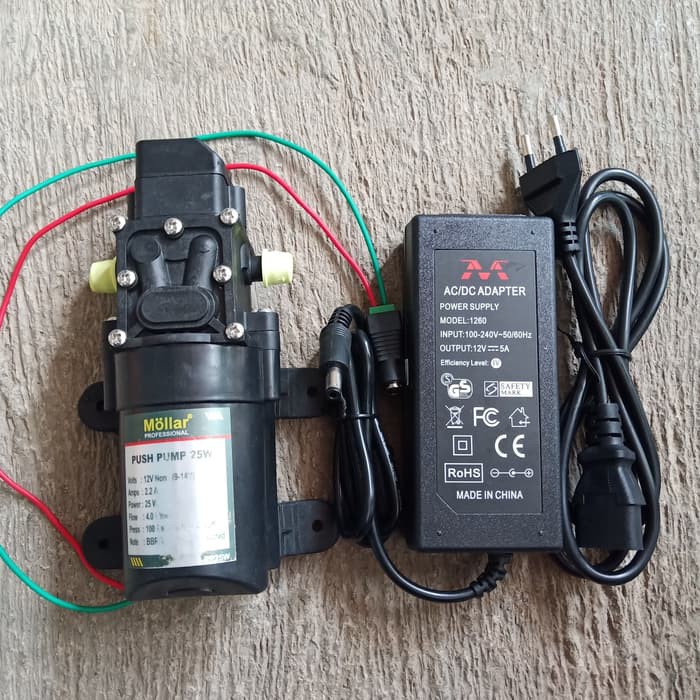 Adaptor + Dinamo Pompa 80 Psi DC 12 Volt Untuk Steam Cuci Motor Mobil