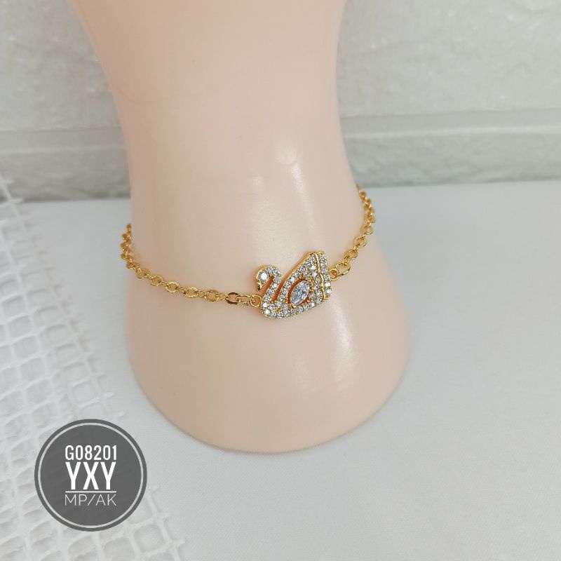 Gelang Yaxiya Rantai Angsa Swan Zircon G08201