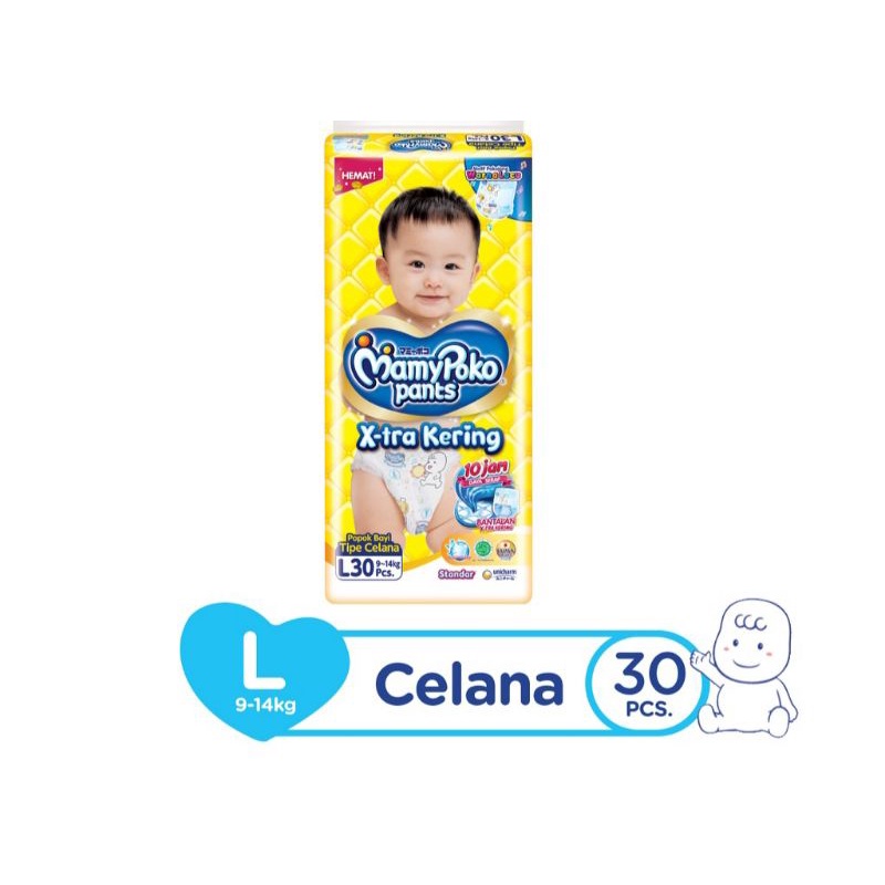 Mamy Poko X-tra Kering Tipe Celana Murah L 30 Pcs
