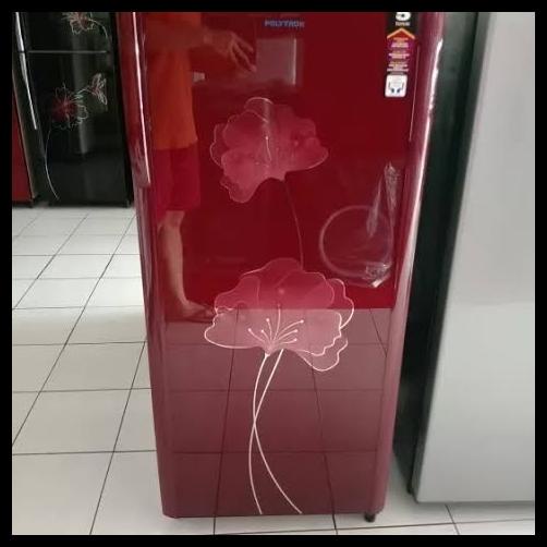 Lemari Es Kulkas 1 Pintu Polytron Pr18Seri Merah Motif Bunga
