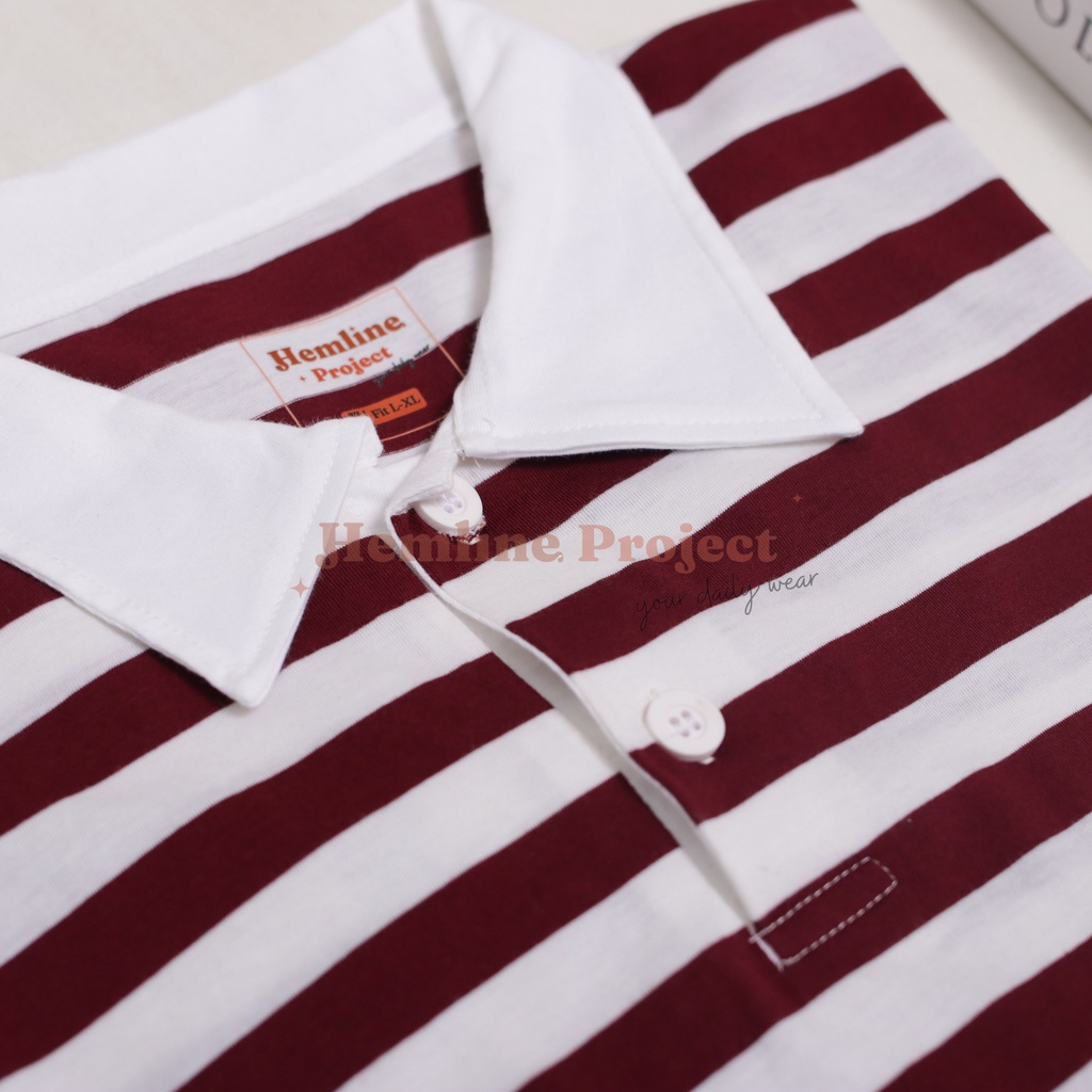 Hara Maroon Oversized Stripe Top