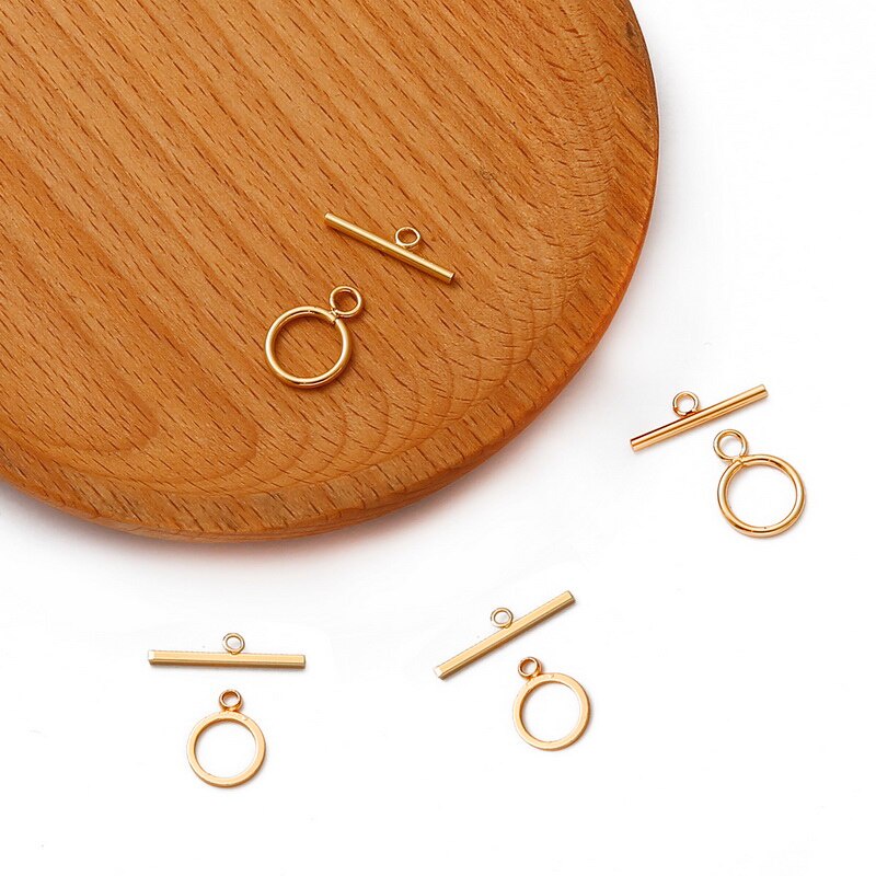 1Set 18K Gold Plated Copper OT Toggle Clasps Hooks Bracelet Necklace Connectors For DIY Jewelry Finding Making Accessories