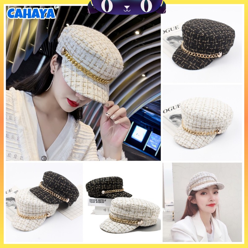 Topi Baret Beret Oktagonal Bahan Wool Gaya Korea Retro untuk Wanita pria S18