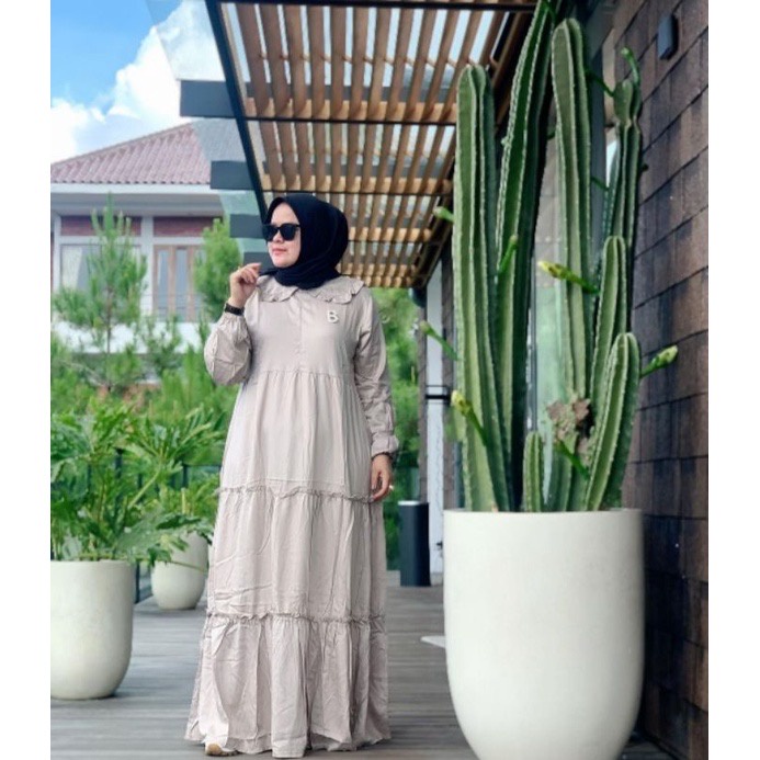 TERLARISS!!! GAMIS RAYON SUSUN MODEL KERAH REMPEL