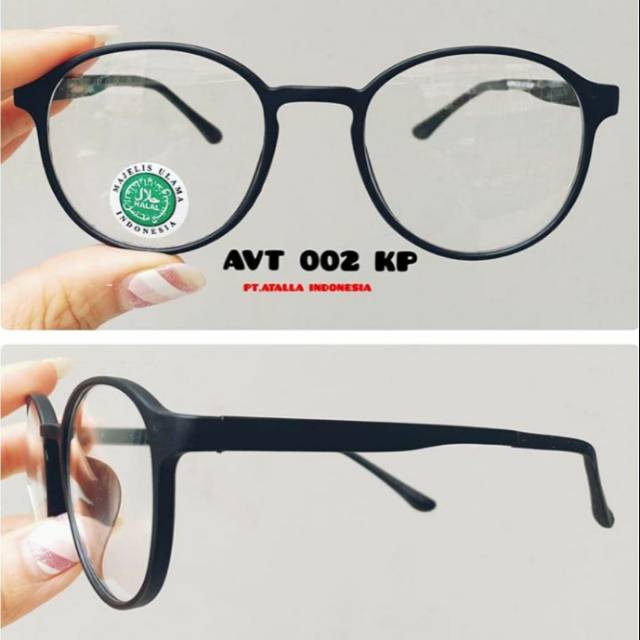 Kacamata oval lensa bening frame korea pria wanita