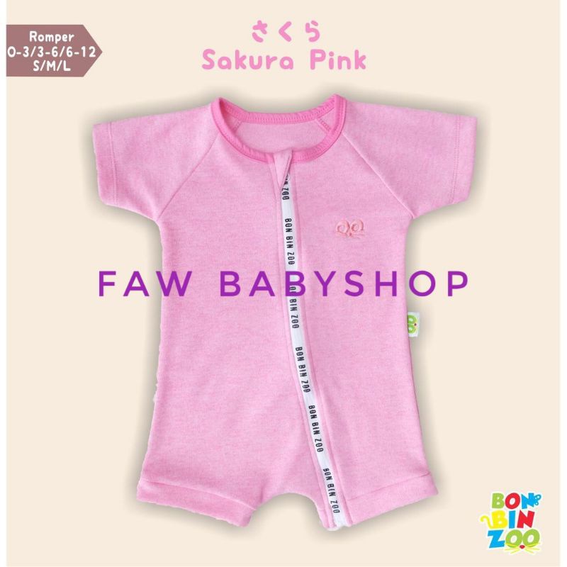 Romper Zipper Baby BonBinZoo Motif Granit / Romper Pendek Bayi Newborn 0-4 Tahun Bon bin zoo