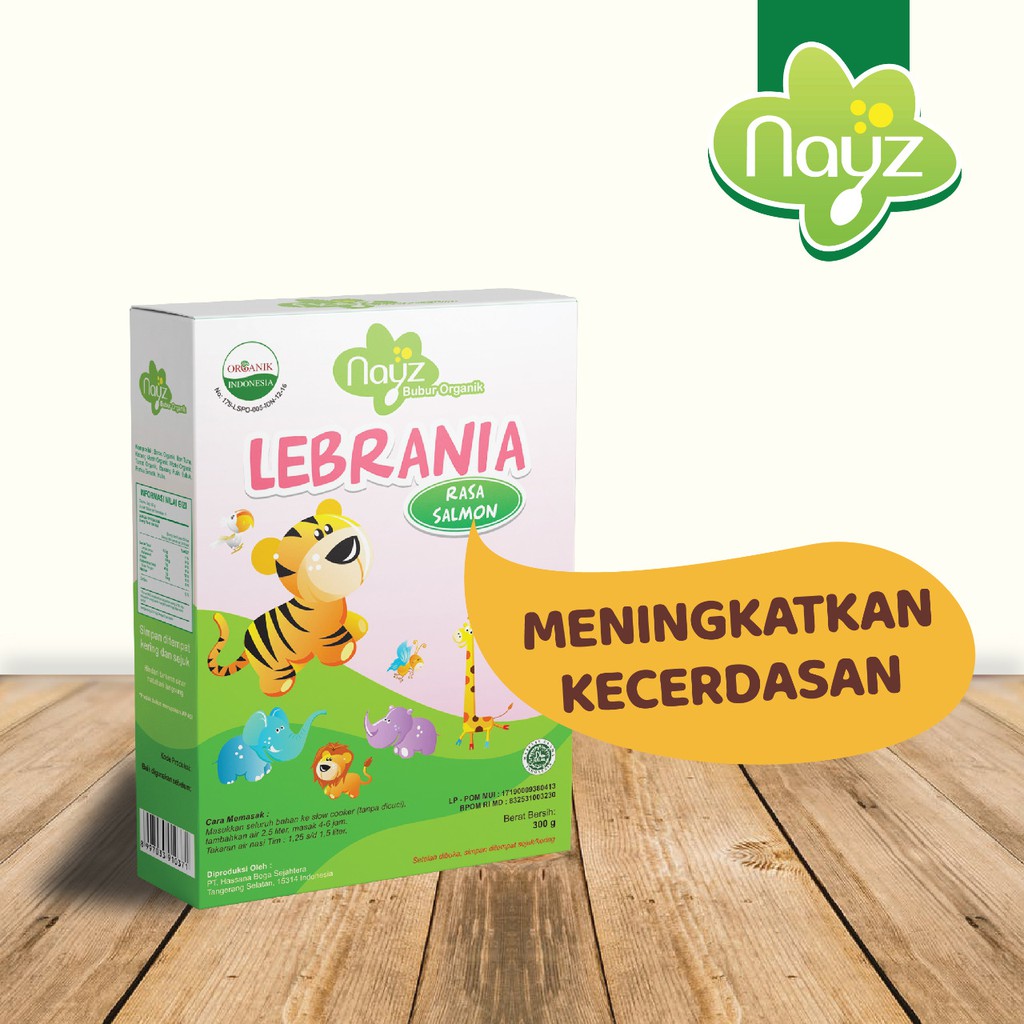 Bubur Organik Home Made Nayz Lebrania Rasa Salmon 300/50gr Gram