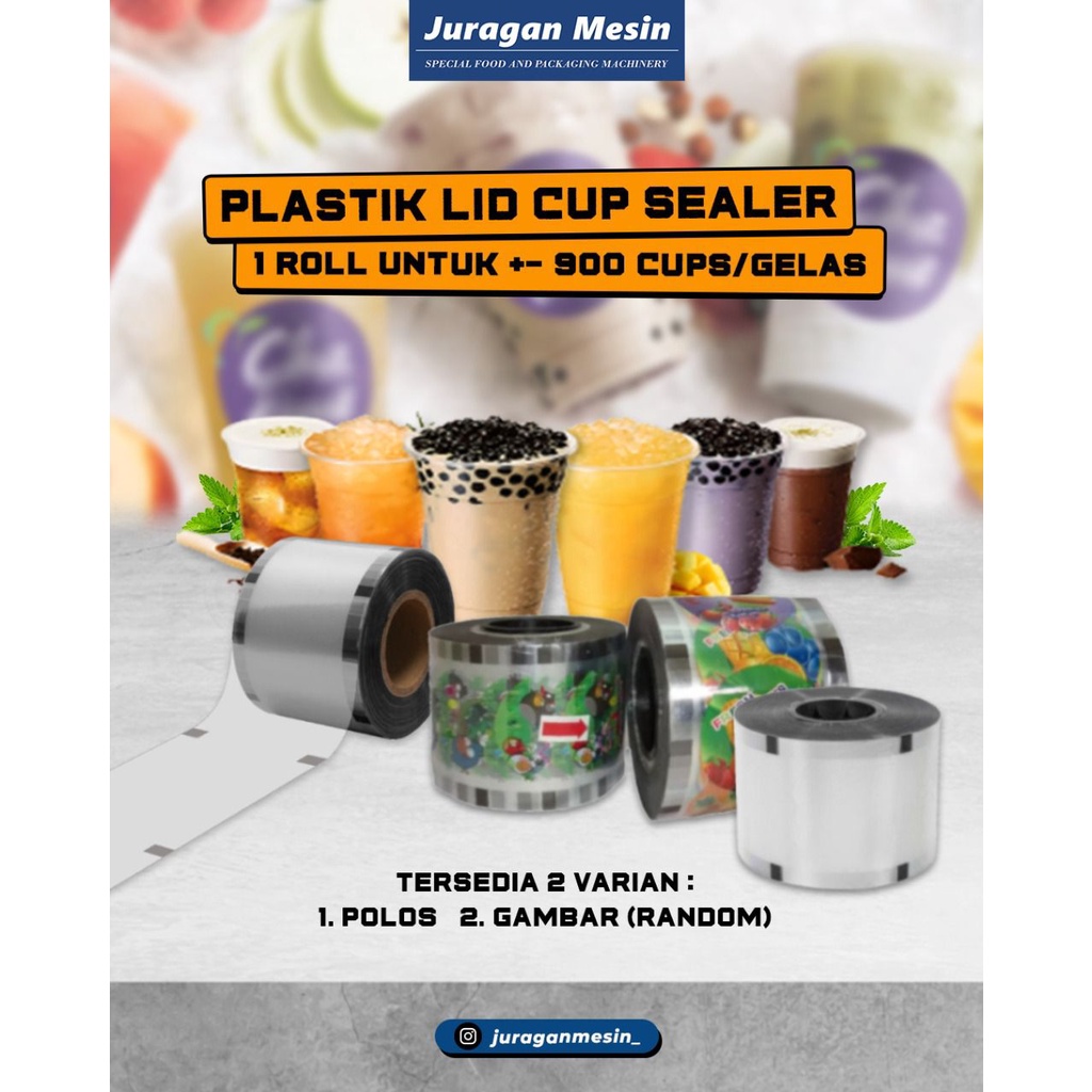PLASTIK CUP SEALER PLASTIK POLOS CUP PLASTIK SEALER CUP KARAKTER PENUTUP GELAS PLASTIK