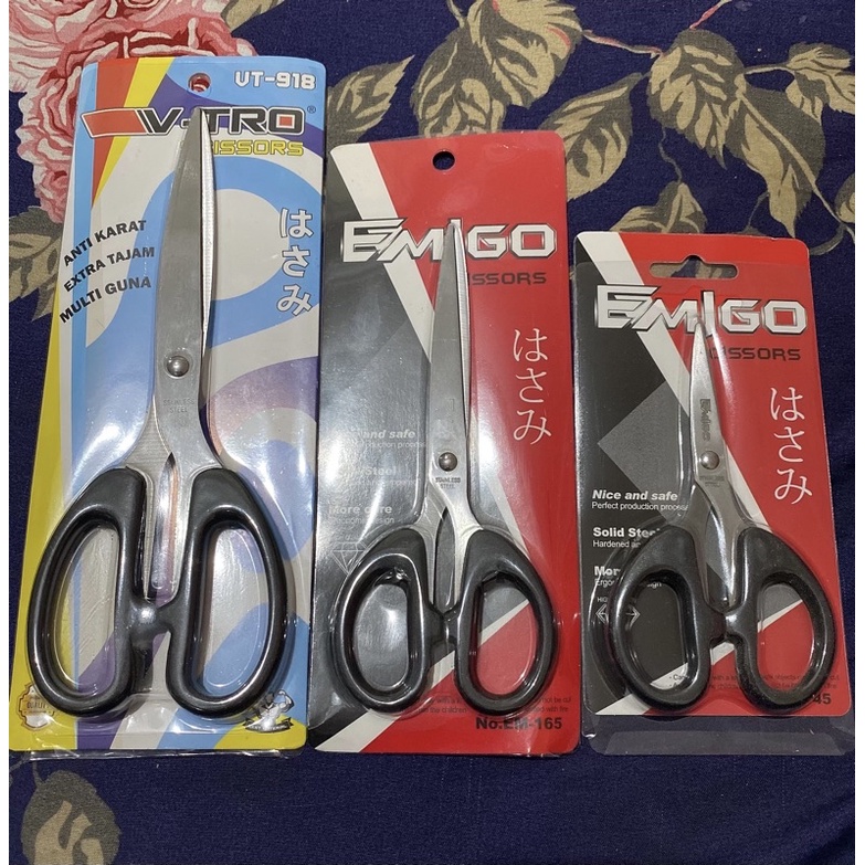 

GUNTING STAINLESS STEEL EMIGO / VTRO / MONTANA | GUNTING KERTAS BOX | GUNTING BESAR SEDANG KECIL