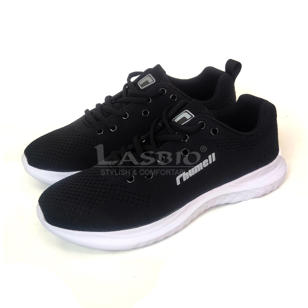 Sepatu Sneakers Sekolah Hitam Putih Pria Rhumell - Ascott BW