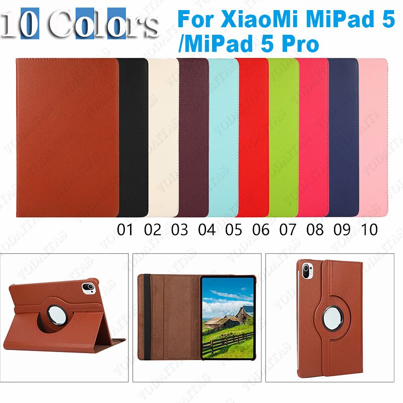 Case Bahan Kulit Pu Rotasi 360 Derajat Dengan Stand Pen Untuk Xiaomi Mipad 5 Mipad 5 Pro 11 Inch 5 Pro 11 2021