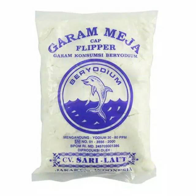 

Garam Meja Cap Flipper 400gr - Garam Konsumsi Beryodium / Garam Meja Beryodium CV Sari Laut 400gr