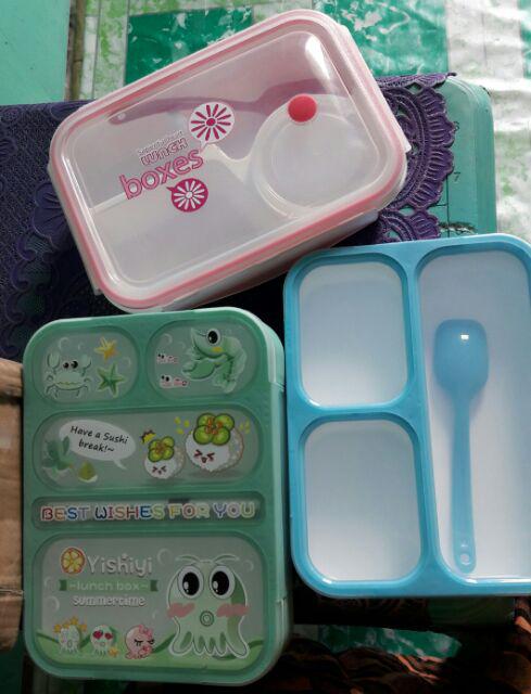 Lunch Box Yooyee Grid Sekat 5 Karakter / Tempat Makan Yooyee Anti Tumpah