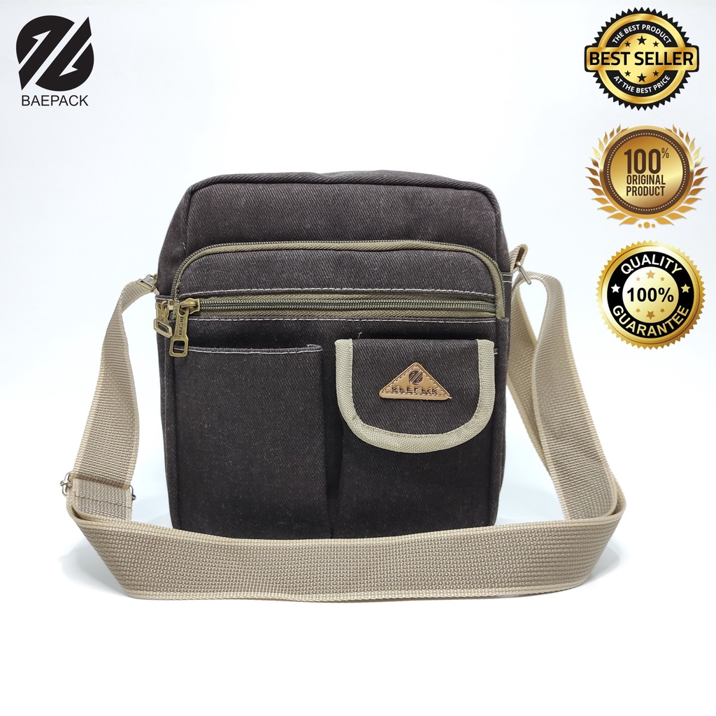 Tas Selempang Premium Luzio Khaki Baepack / Tas Selempang Pria dan wanita