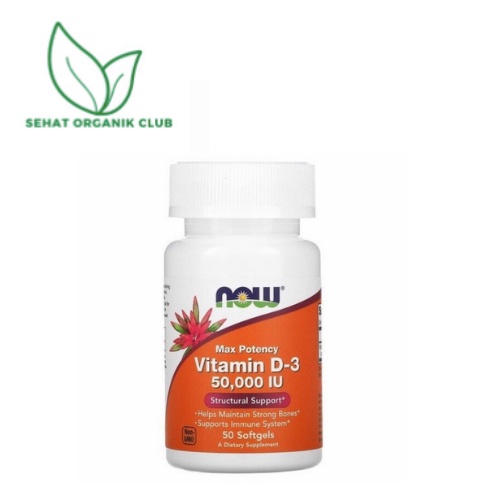 Now Foods Max Potency Vitamin D3 D-3 50000 IU 50.000 iu 50 softgel - ORI USA