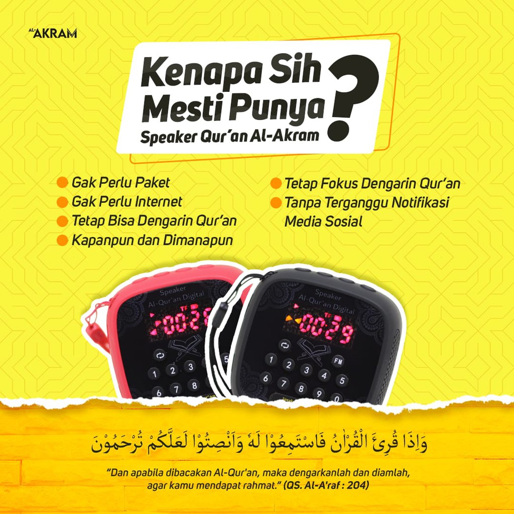 MINI PORTABLE AL AKRAM/SPEAKER QUR'AN
