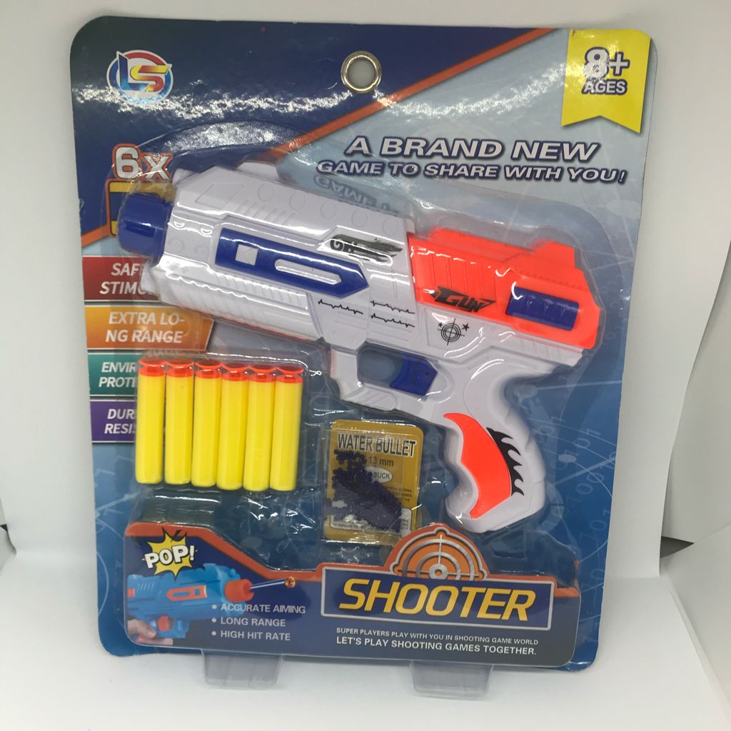 Mainan Tembakan Nerf Shooter Pistol Peluru Water Gel Gun