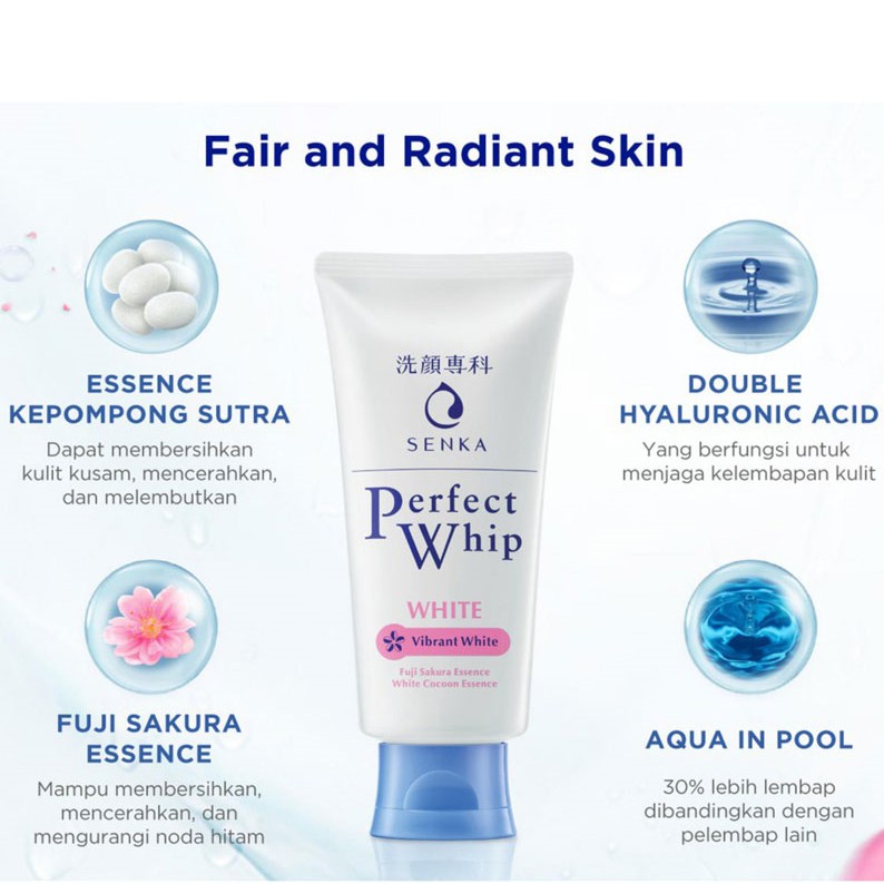 SENKA PERFECT WHIP FACIAL FOAM / CLEANSING FOAM : U / FRESH / WHITE / WHITE CLAY