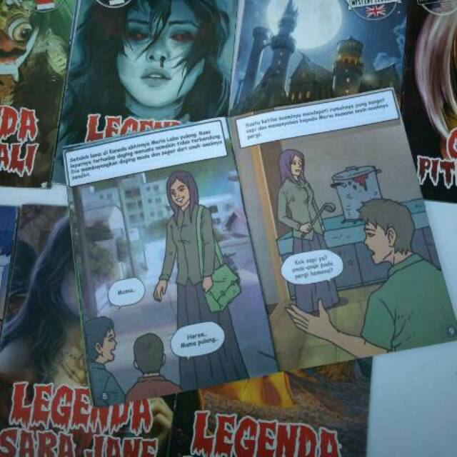 Komik Horor Mini Berwarna dapat 5buku Legenda Misteri Buku Murah