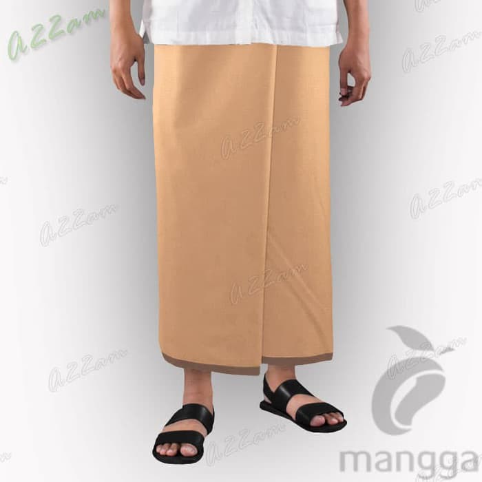 Original M37 22 Sarung Mangga Tenun Millenium Polos Coklat Muda
