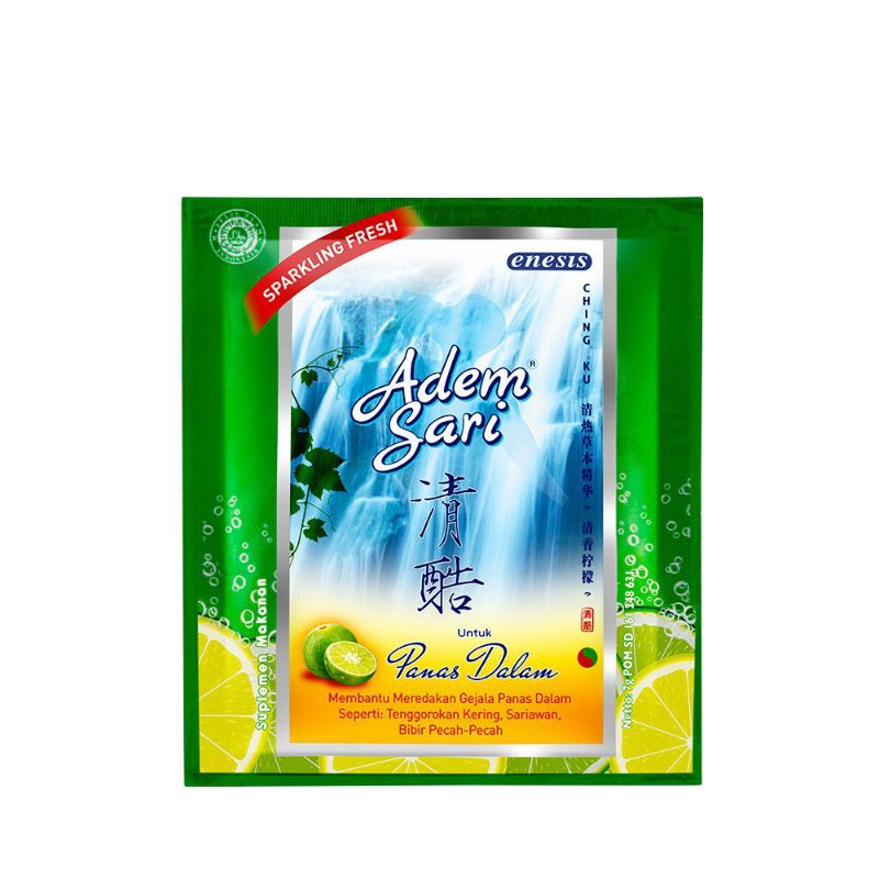 

Adem Sari Sachet 1Pcs Obat Panas Dalam Sakit Tenggorokan