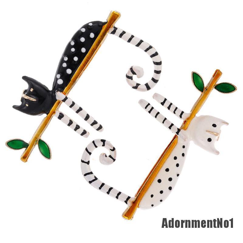 (Adornmentno1) Bros / Pin Motif Kucing + Ranting Untuk Aksesoris Pakaian