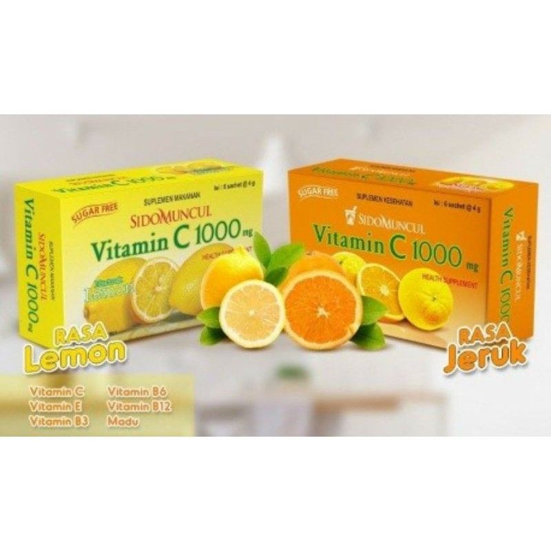 Original Sido Muncul Sidomuncul Vitamin C 1000 Mg Isi 6 Sachet Shopee Indonesia