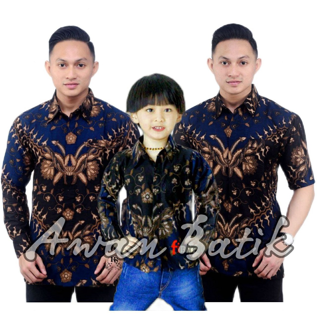 TERBARU Couple sweet || couple batik ayah dan anak cowok BATIK NAVY