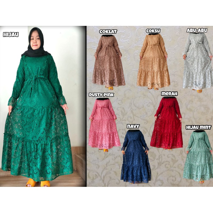 GAMIS BRUKAT WANITA MUSLIMAH TRENDY KEKINIAN