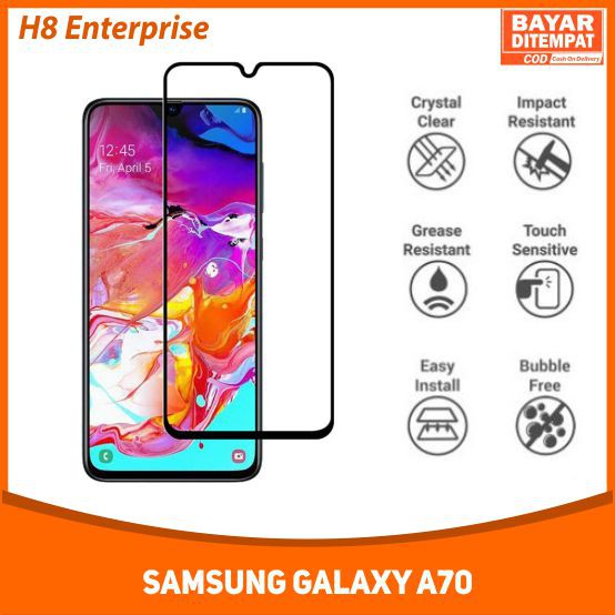 Tempered Glass Full Samsung Galaxy A70 / A70s Anti Gores Kaca Full Layar