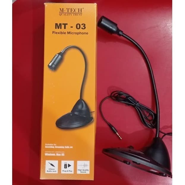 M-Tech 3.5mm Microphone with stand mic PC Laptop HP Tablet - MC-MT-03