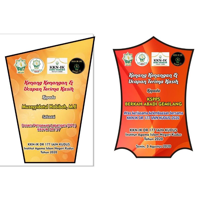 Kenang kenangan Plakat kayu