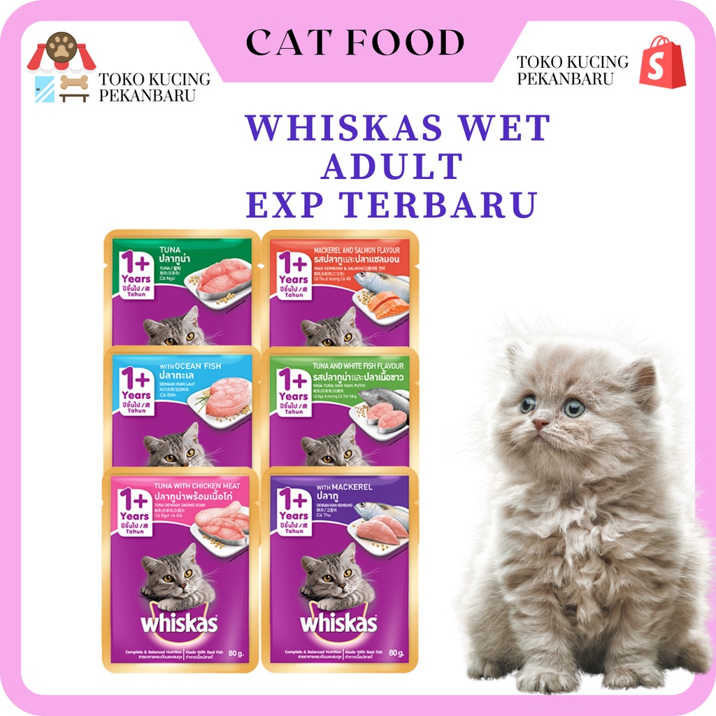 WHISKAS Pouch 80gr 1+ Wet Food Makanan Kucing Basah Whiskas Adult  whiskas basah kitten Makanan Basa