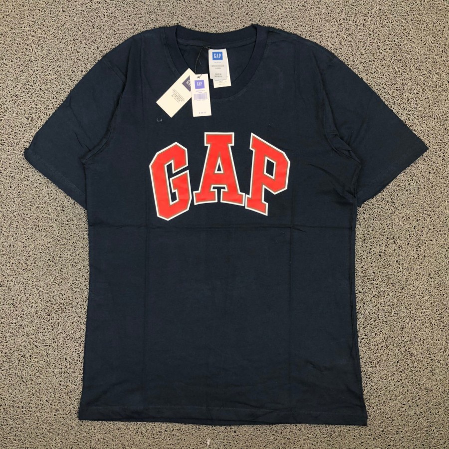 GAP Arch Basic Logo T-Shirt Fulltag |  Baju Kaos Pria GAP Logo Basic Sablon | Kaos GAP Best Seller | Atasan Kaos Pria Wanita Lengan Pendek GAP