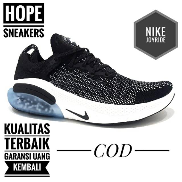 SEPATU RUNNING NIKE JOYRIDE HITAM PUTIH PRIA WANITA SNEAKERS IMPORT CEWE COWO SPORT OLAHRAGA