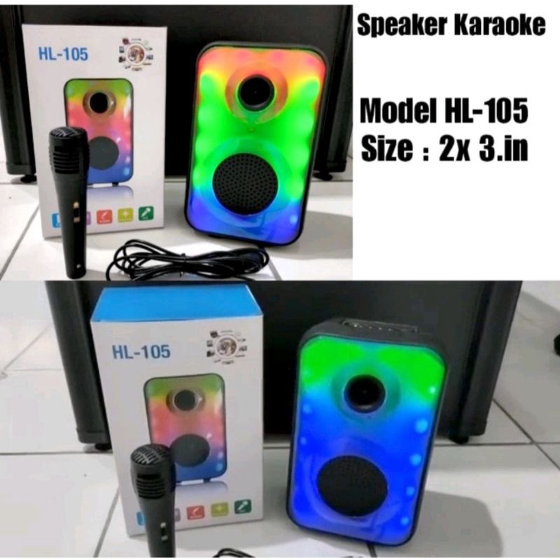 Speaker Bluetooth Karaoke HL-105 Super Bass Bonus Mic